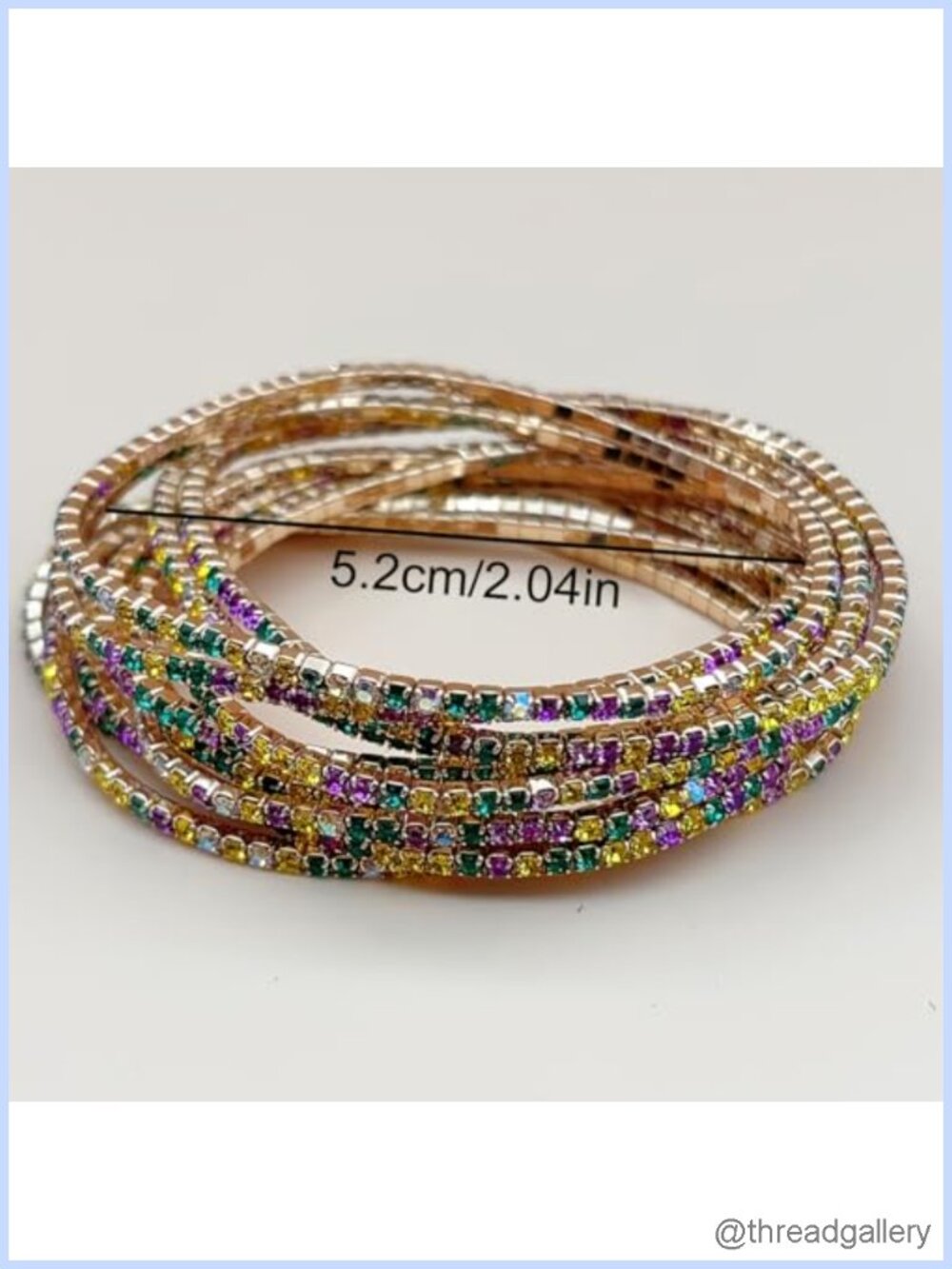 6PCS Tennis Bracelet Set Gold Tone Paved Crystal Inlay Stackable